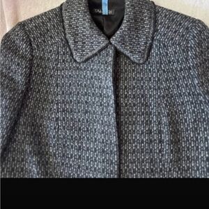 Tahari Women's Black and Gray Tweed Blazer